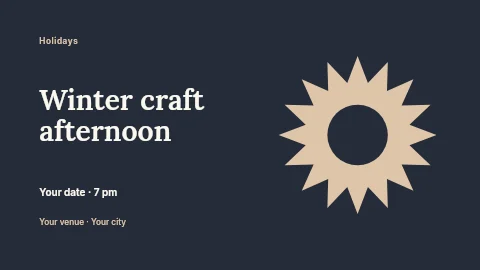 Winter craft afternoon banner template