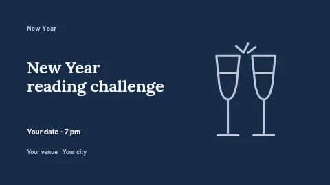 New Year reading challenge banner template