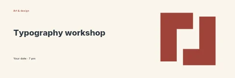 Typography workshop banner template