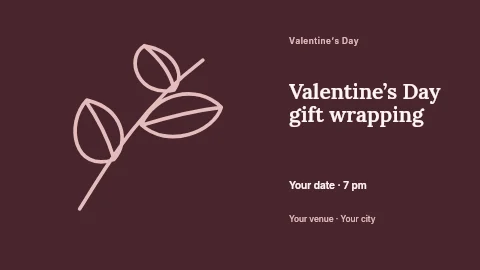 Valentine’s Day gift wrapping banner template