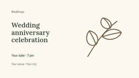 Wedding anniversary celebration banner template