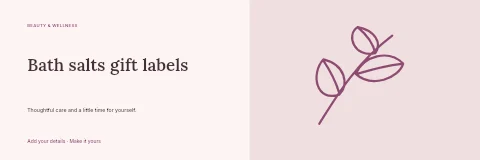 Bath salts gift labels banner template