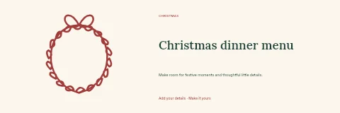 Christmas dinner menu banner template