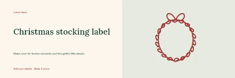 Christmas stocking label banner template