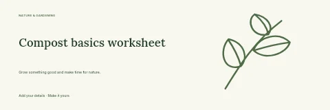 Compost basics worksheet banner template