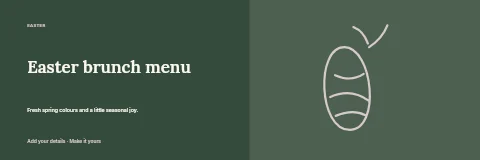 Easter brunch menu banner template