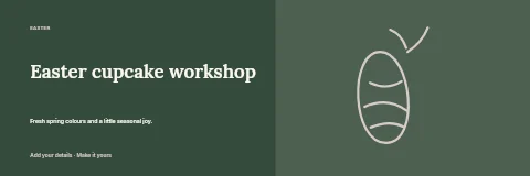 Easter cupcake workshop banner template