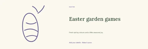 Easter garden games banner template