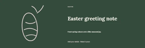 Easter greeting note banner template