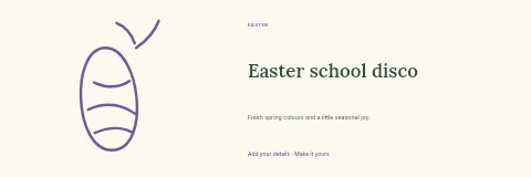 Easter school disco banner template