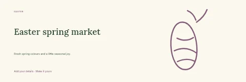Easter spring market banner template