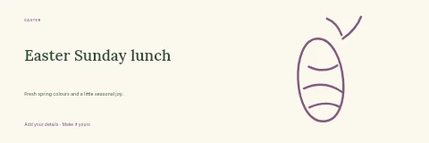 Easter Sunday lunch banner template