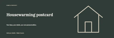 Housewarming postcard banner template