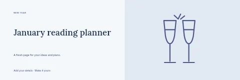 January reading planner banner template