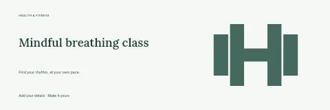 Mindful breathing class banner template