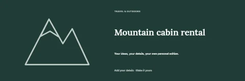 Mountain cabin rental banner template