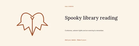 Spooky library reading banner template