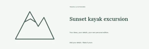 Sunset kayak excursion banner template