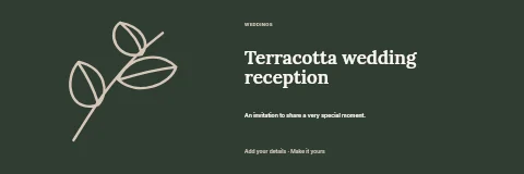 Terracotta wedding reception banner template