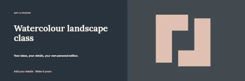Watercolour landscape class banner template