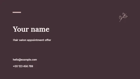 Hair salon appointment offer business card template