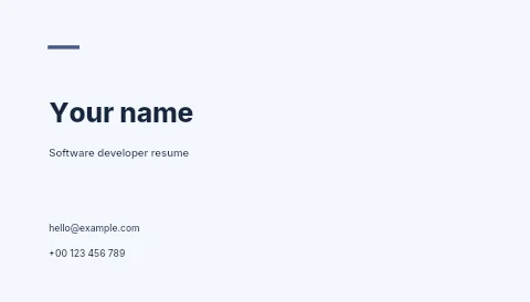 Software developer resume business card template