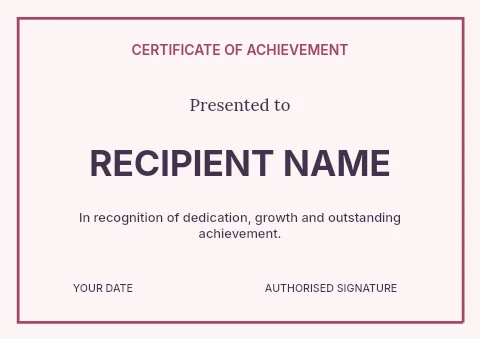 Birthday art workshop certificate template