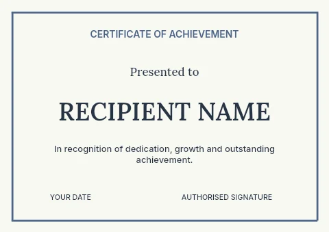 Language learning course certificate template