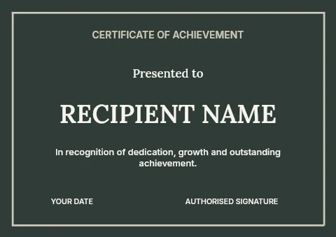 Home styling workshop certificate template