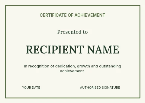 Seed starting workshop certificate template