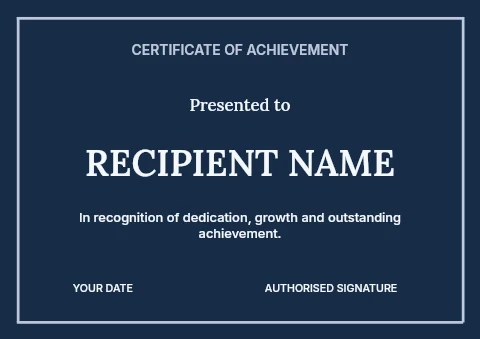 New Year fitness challenge certificate template