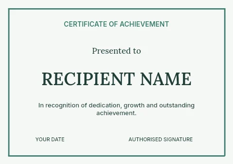 Swimming course certificate template