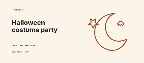Halloween costume party event ticket template