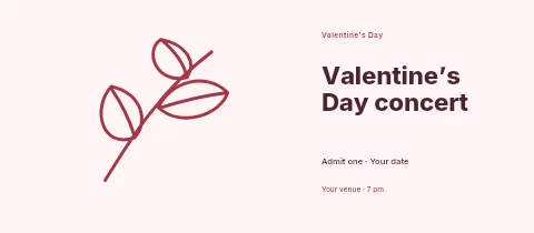 Valentine’s Day concert event ticket template