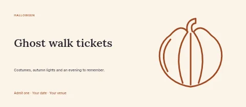 Ghost walk tickets event ticket template