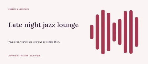 Late night jazz lounge event ticket template