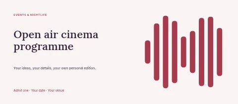 Open air cinema programme event ticket template