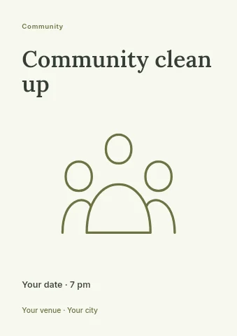 Community clean up flyer template