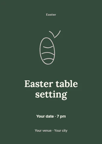 Easter table setting flyer template