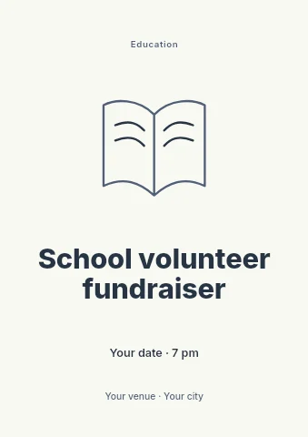 School volunteer fundraiser flyer template