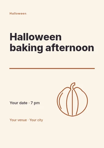 Halloween baking afternoon flyer template