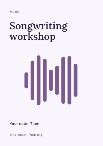 Songwriting workshop flyer template