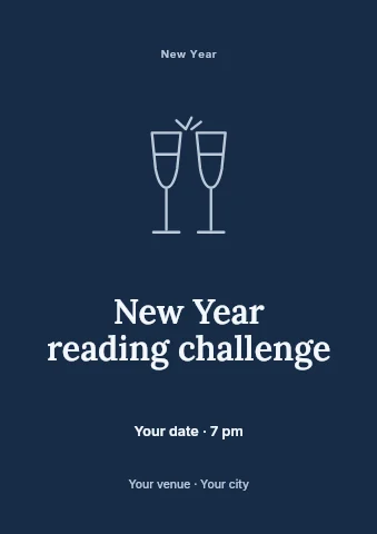 New Year reading challenge flyer template