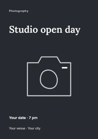 Studio open day flyer template