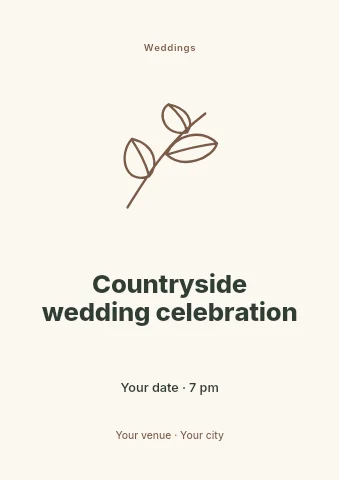 Countryside wedding celebration flyer template