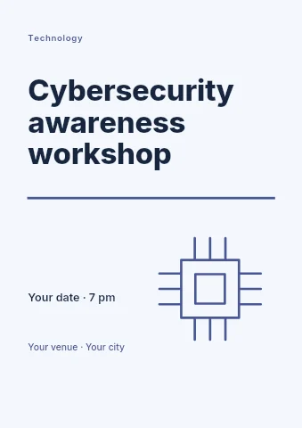 Cybersecurity awareness workshop flyer template