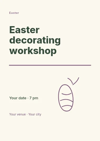 Easter decorating workshop flyer template