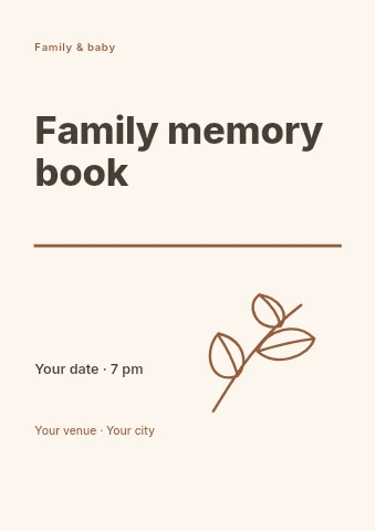 Family memory book flyer template