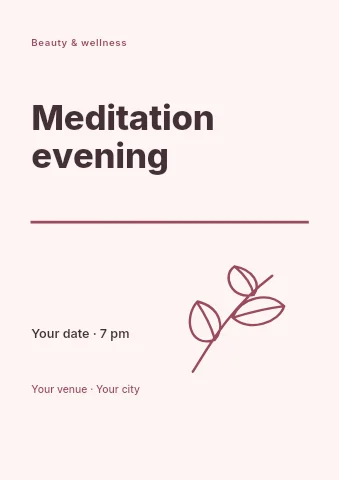Meditation evening flyer template