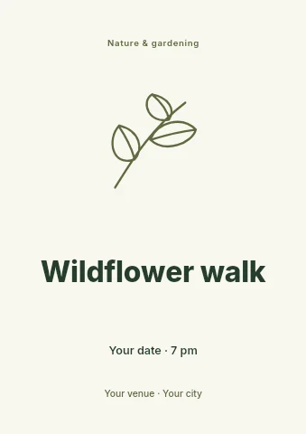 Wildflower walk flyer template